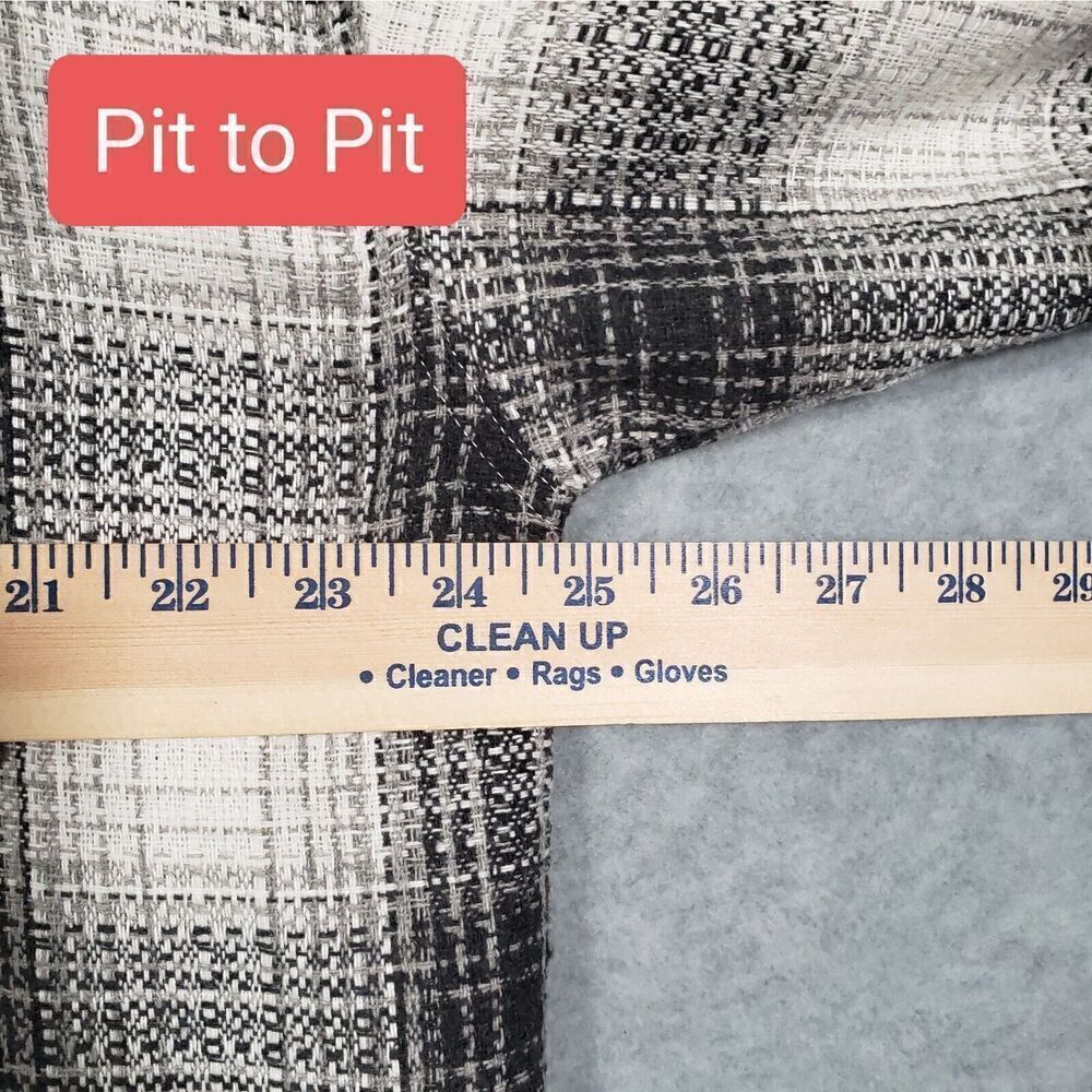 Boston Traders Shirt‎ Jacket Women's Size XL Plaid Gray Button Up NEW - Picture 10 of 11
